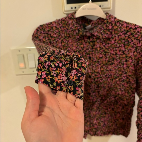 H&M floral cropped Button down shirt - Picture 3 of 6